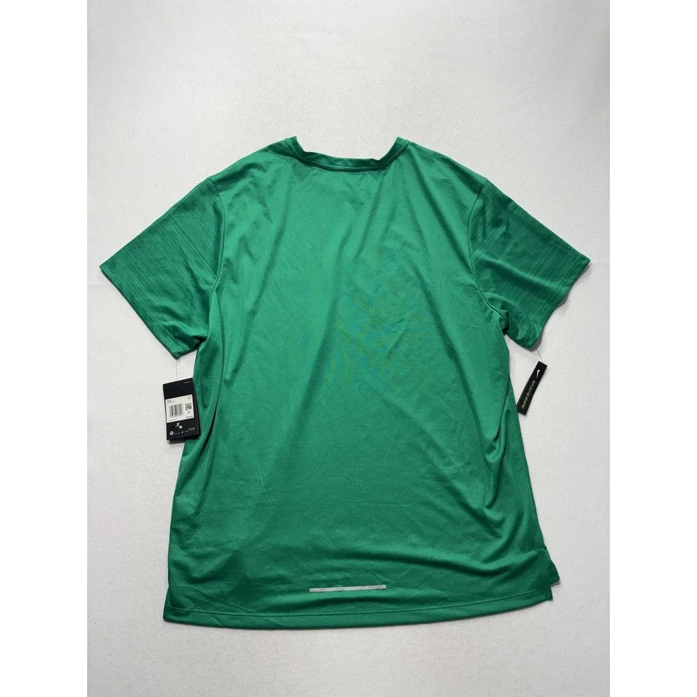 Nike Dri-FIT Shirt Mens 2XL Green Running Reflective Graphic Tee Lightweight